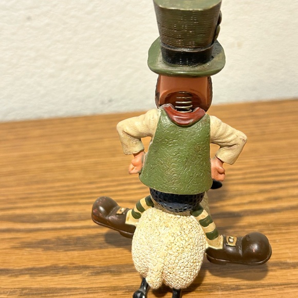 Whimsical Leprechaun Figurine on Sheep - Picture 5 of 8
